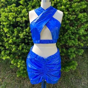 Royal Blue 2 piece skirt set